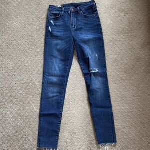 Women's Marine Layer Skinny Distressed Blue Jeans